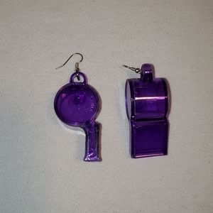 Handmade Purple Whistle Earrings 💜